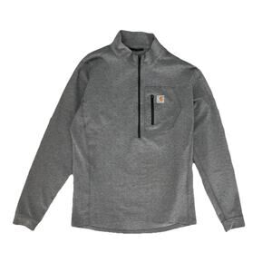 Carhartt Force Men’s Gray Quarter Zip Pullover Sweatshirt Performance Size M